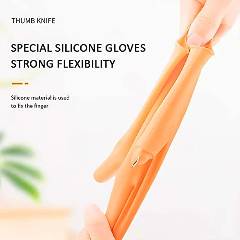 Gloves Silicone Thumb Knife Finger Protector Gears Cutting Vegetable Harvesting Knife -Gardening