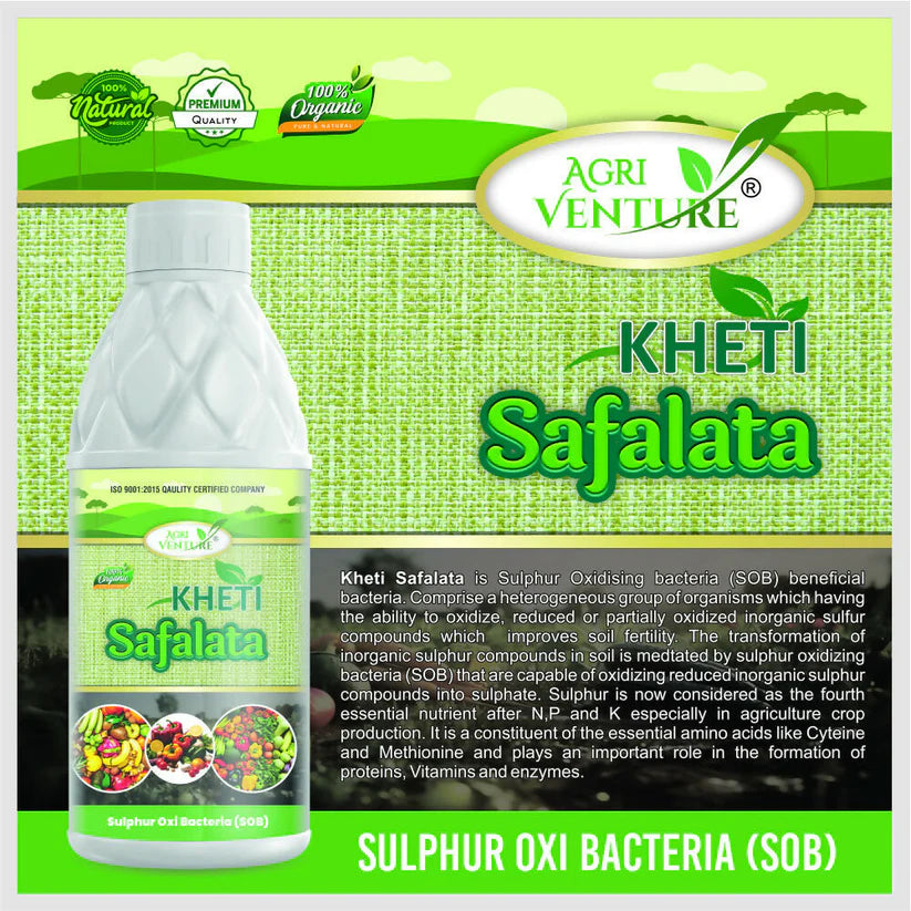 AgriVenture KHETI SAFALATA ( SOB - Sulphur Oxi Bacteria) Improves Soil Fertility Bactericide Organic Product BIO FIRTILIZERS (1 LTR)) -Gardening