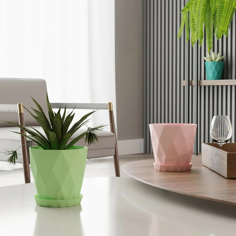 DIAMOND FLOWER POT SET OF 5 -Gardening