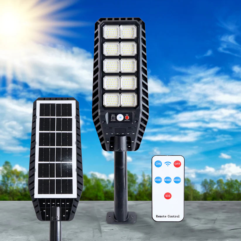 High-Powered Solar LED Street Light with Motion Sensor & Remote Control -Gardening
