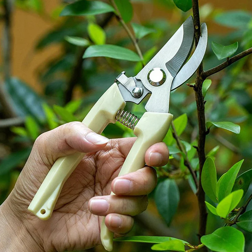 Stainless Steel Pruning Shears with Sharp Blades and Comfortable handle - Durable Hand Pruner for Comfortable and Easy Cutting, Heavy Duty Gardening Cutter Tool Plant Cutter for Home Garden | Wood Bran (1 Pc) -Gardening