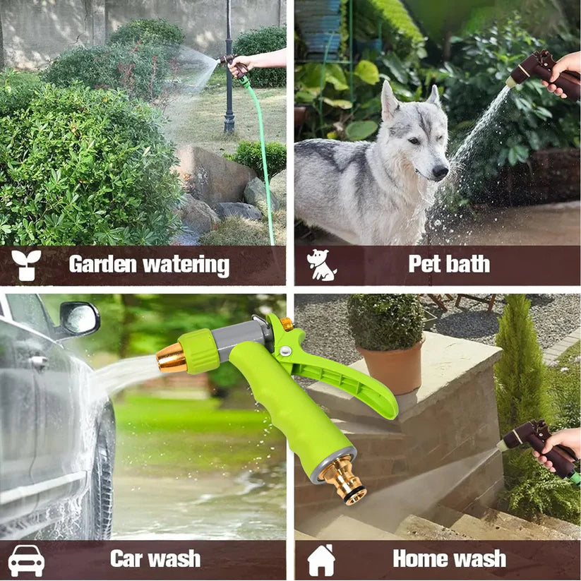 Water Spray Nozzle, Hose Sprayer, High Pressure Long Range Zinc Alloy Rotatable for Gardening Spray Adjustable High Pressure Car Washer Washing Water Spray Gun -Gardening