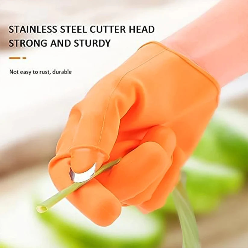Gloves Silicone Thumb Knife Finger Protector Gears Cutting Vegetable Harvesting Knife -Gardening