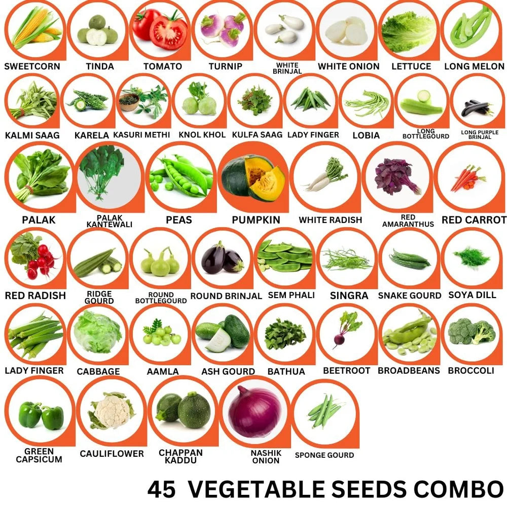 45 Vegetable Combo Pack -Vegetable Seeds Combo
