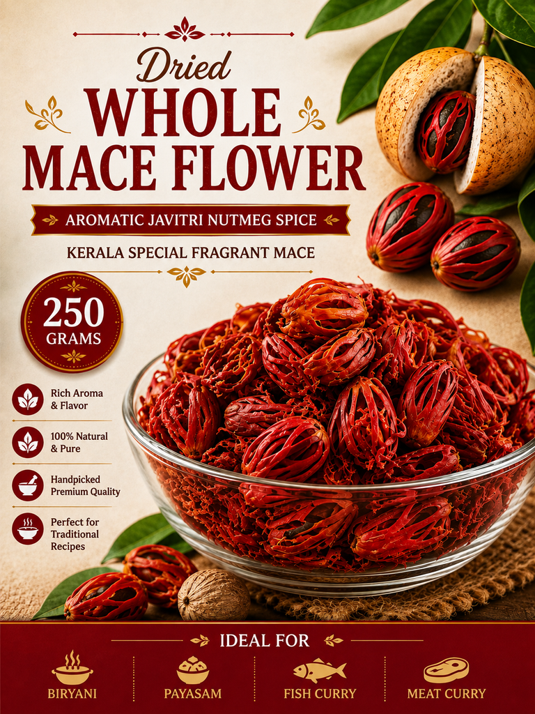 Whole Mace Flower | Aromatic Javitri Nutmeg Spice | Fragrant Mace for Biryani, Curries, Desserts and Masala