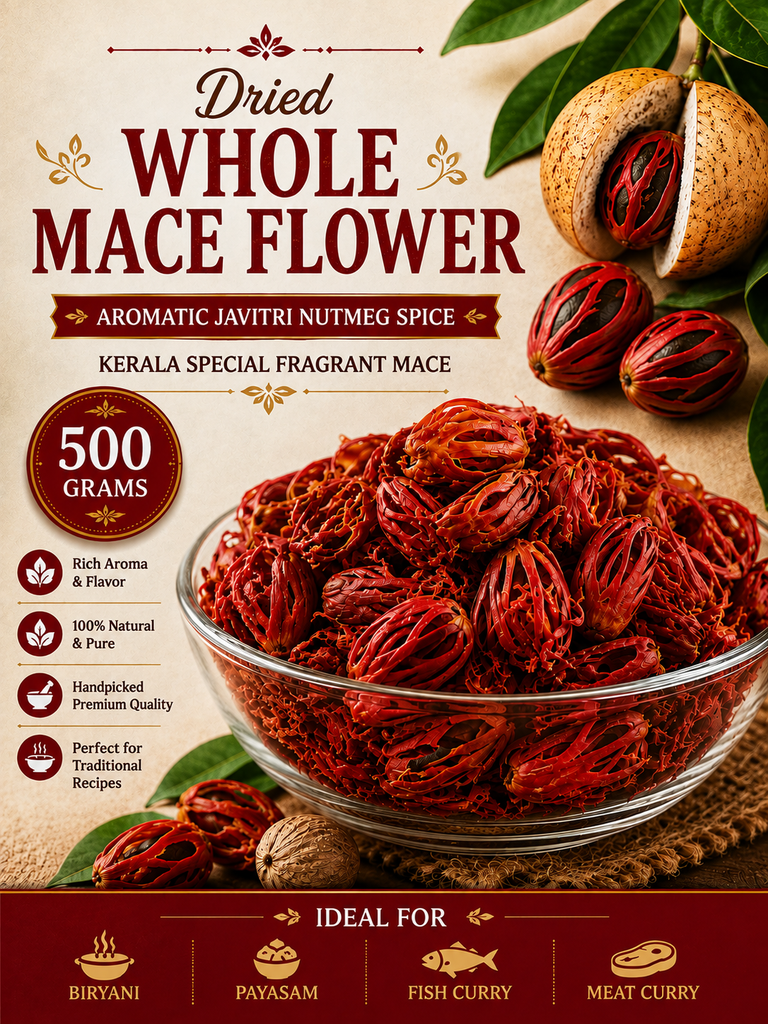 Whole Mace Flower | Aromatic Javitri Nutmeg Spice | Fragrant Mace for Biryani, Curries, Desserts and Masala