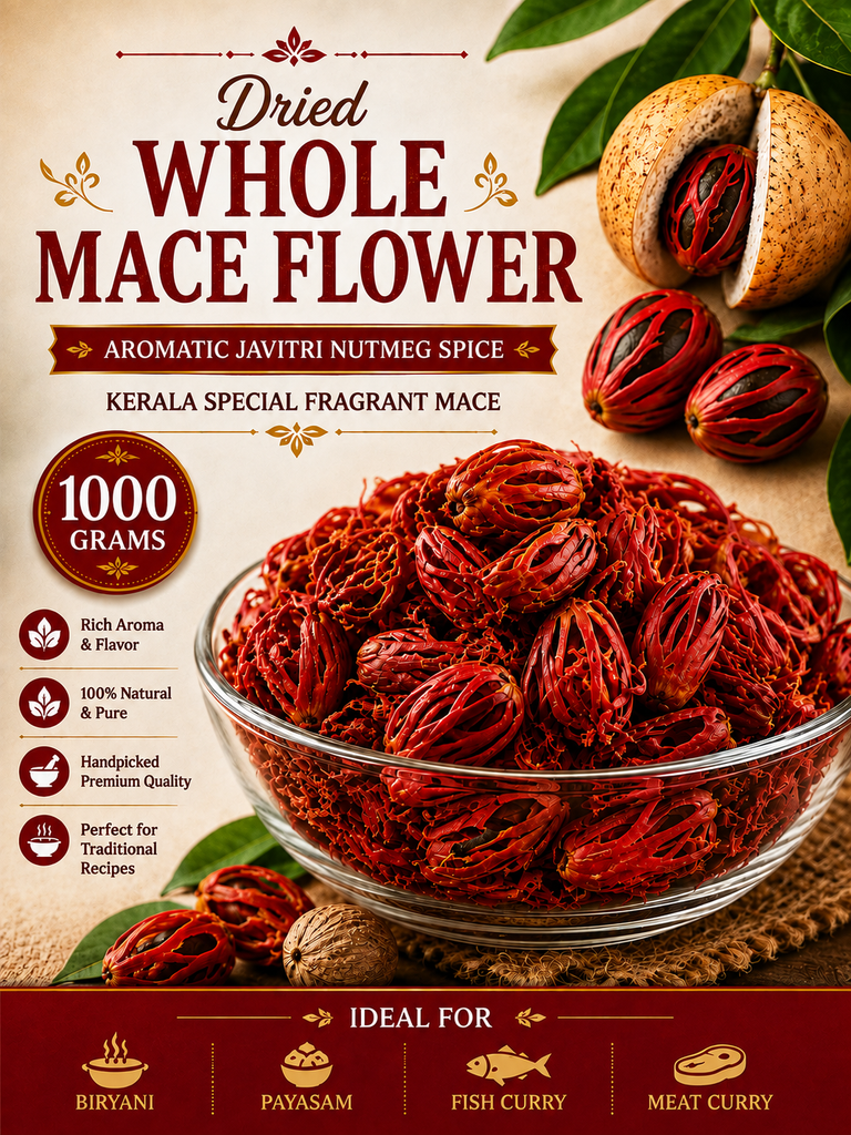 Whole Mace Flower | Aromatic Javitri Nutmeg Spice | Fragrant Mace for Biryani, Curries, Desserts and Masala