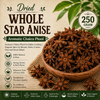 Whole Star Anise | Aromatic Chakra Phool for Indian Cooking | Fragrant Spice for Biryani, Pulao, Curries, Chai and Sweet Dishes