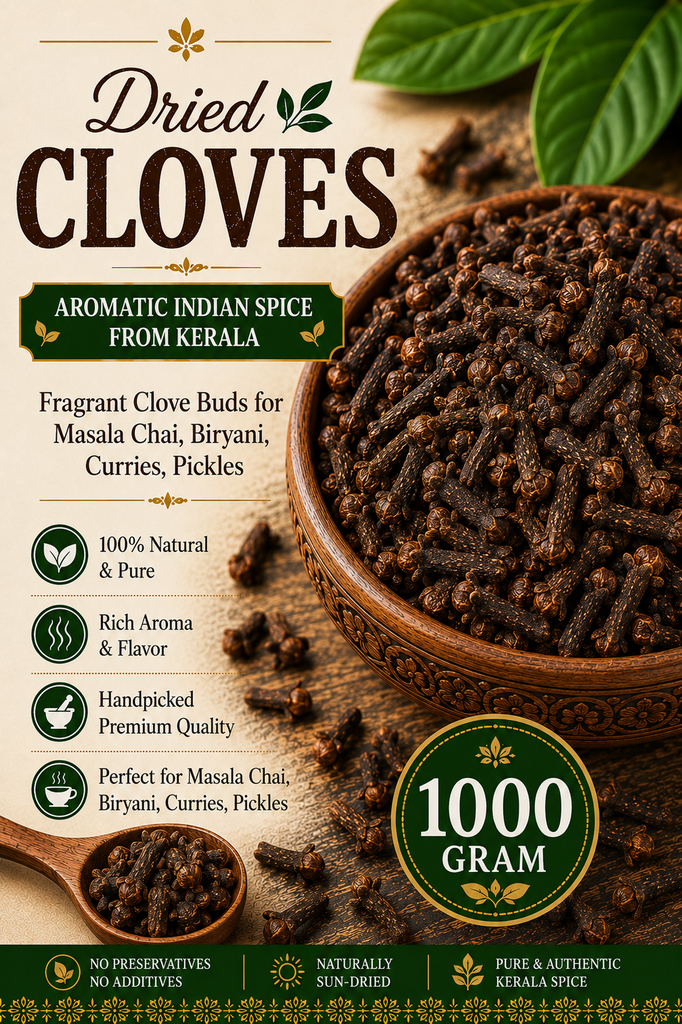 Whole Cloves | Aromatic Indian Laung Spice | Fragrant Clove Buds for Masala Chai, Biryani, Pulao, Curries, Pickles and Sweet Dishes