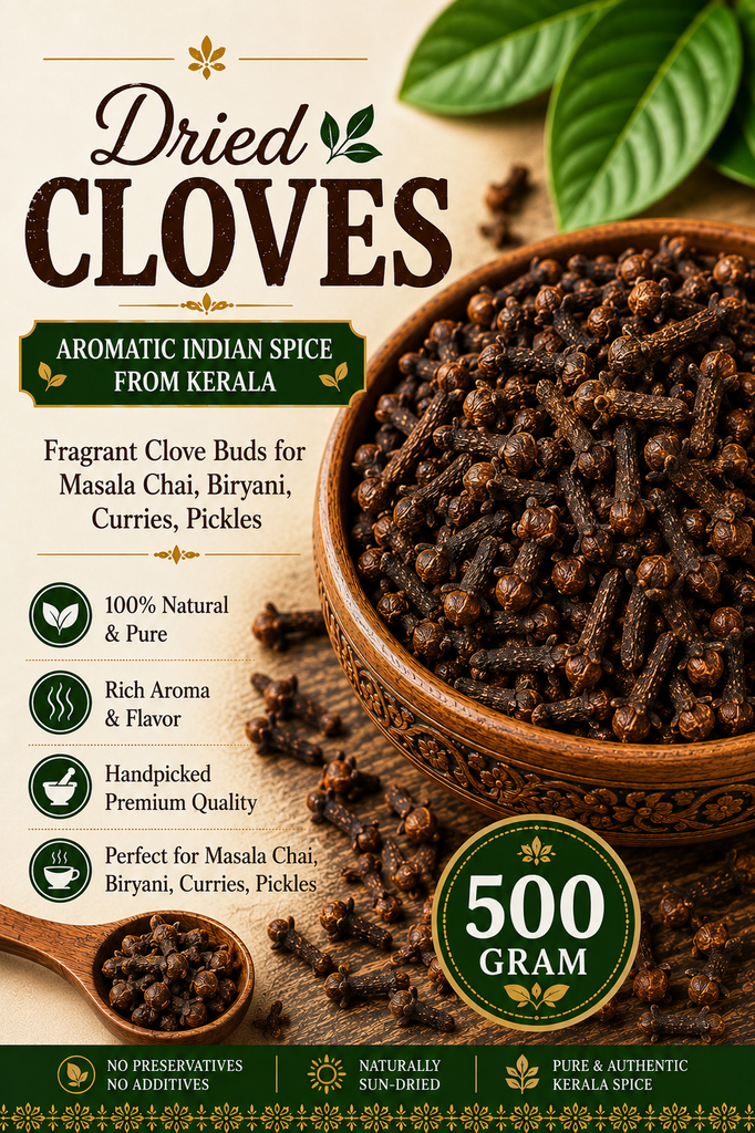 Whole Cloves | Aromatic Indian Laung Spice | Fragrant Clove Buds for Masala Chai, Biryani, Pulao, Curries, Pickles and Sweet Dishes