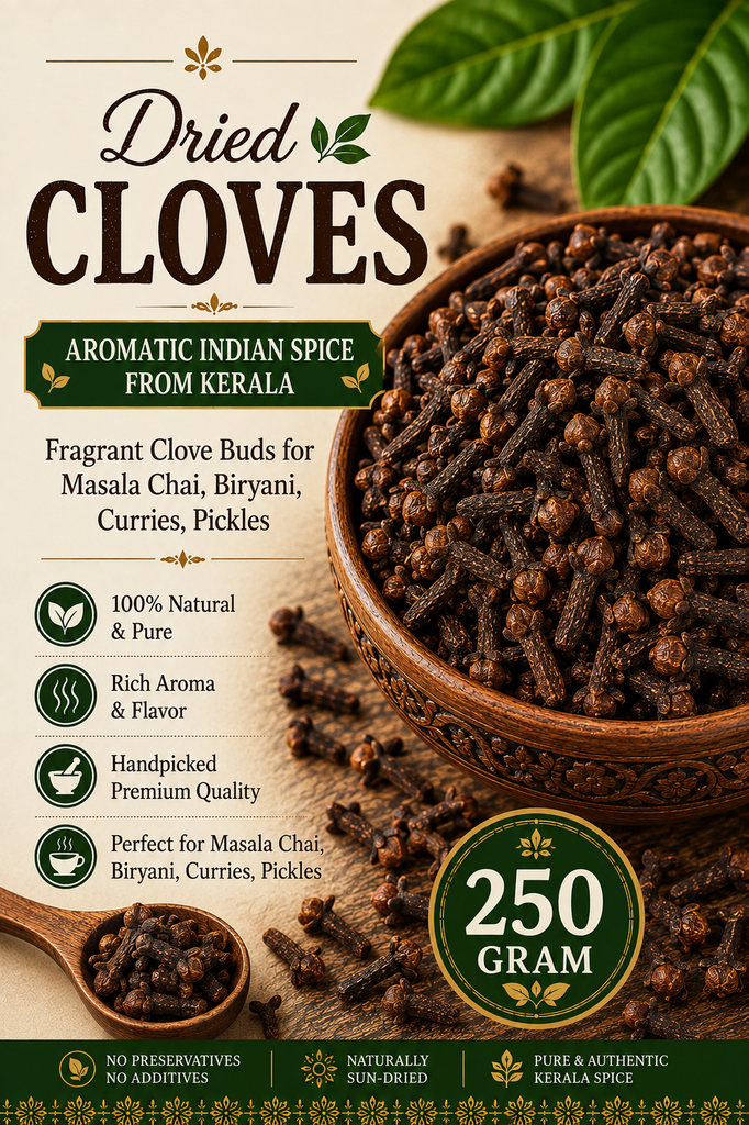 Whole Cloves | Aromatic Indian Laung Spice | Fragrant Clove Buds for Masala Chai, Biryani, Pulao, Curries, Pickles and Sweet Dishes