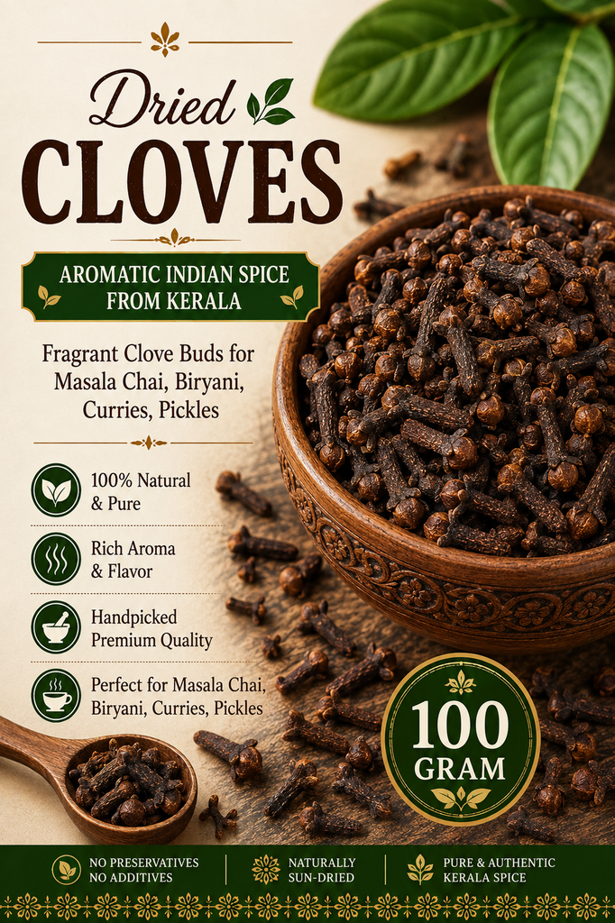 Whole Cloves | Aromatic Indian Laung Spice | Fragrant Clove Buds for Masala Chai, Biryani, Pulao, Curries, Pickles and Sweet Dishes