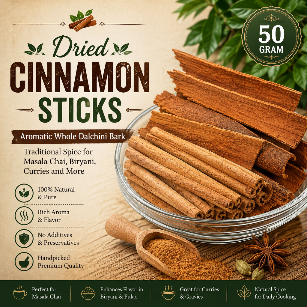 Cinnamon Sticks | Aromatic Whole Dalchini Bark | Traditional Spice for Masala Chai, Biryani, Payasam, Curries and Sweet Dishes