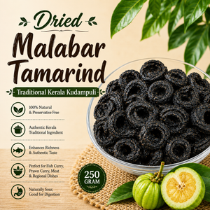 Whole Malabar Tamarind | Traditional Kerala Kudampuli | Dried Garcinia Cambogia Rind for Fish Curry, Prawn Curry, Meat and Regional Cooking