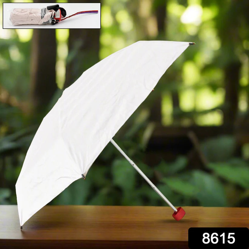 3-Fold Sun & Rain Protective Solid Foldable Umbrella (1 Pc) -Gardening