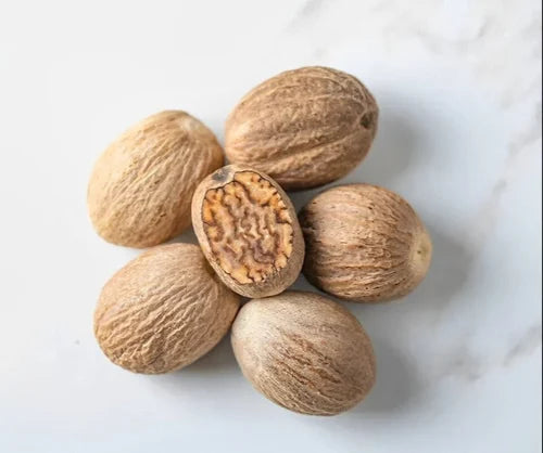 Whole Nutmeg | Aromatic Kerala-Style Jaiphal Spice | Fresh-Grating Nutmeg for Payasam, Desserts, Baking, Curries and Biryani (100 Gram) - Spices