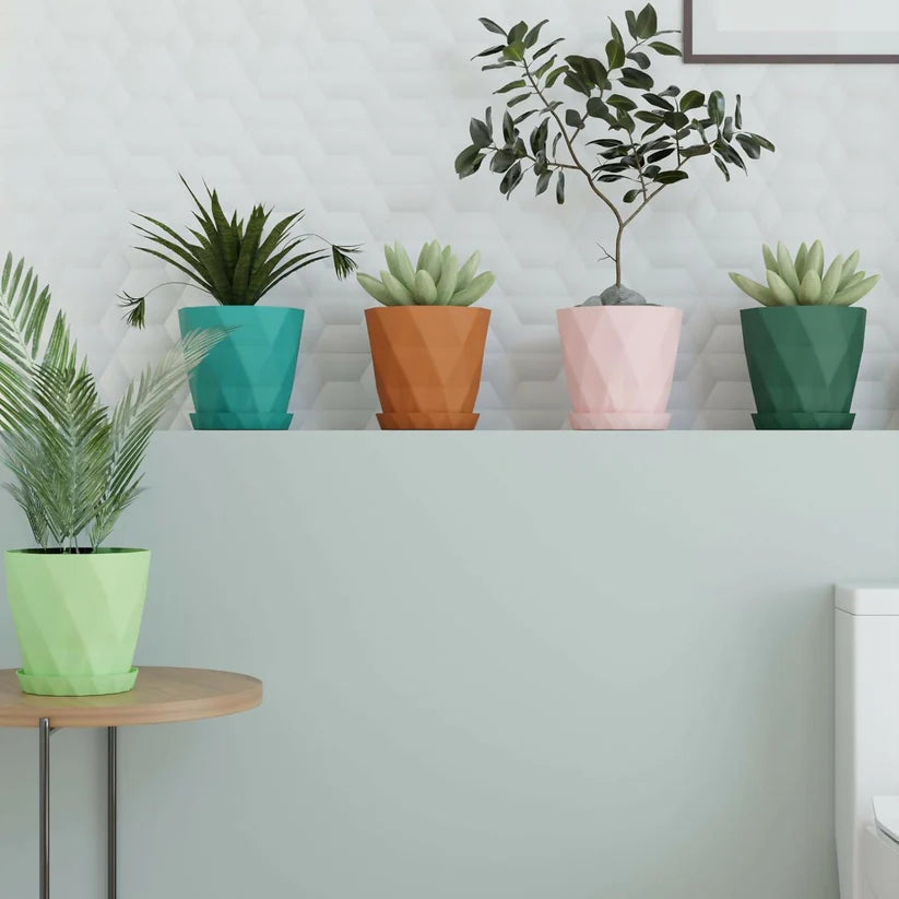 DIAMOND FLOWER POT SET OF 5 -Gardening