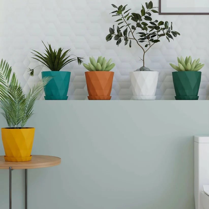 DIAMOND FLOWER POT SET OF 5 -Gardening