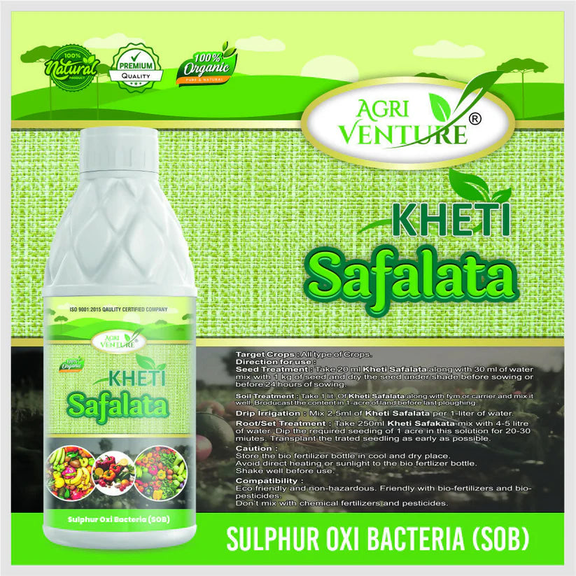 AgriVenture KHETI SAFALATA ( SOB - Sulphur Oxi Bacteria) Improves Soil Fertility Bactericide Organic Product BIO FIRTILIZERS (1 LTR)) -Gardening